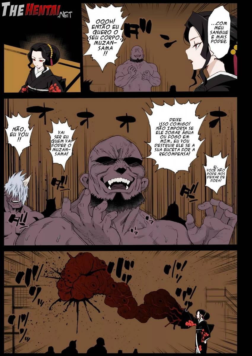 Demon Slayer Hentai - Fazendo Uma Bagunça Com Lady Muzan-sama