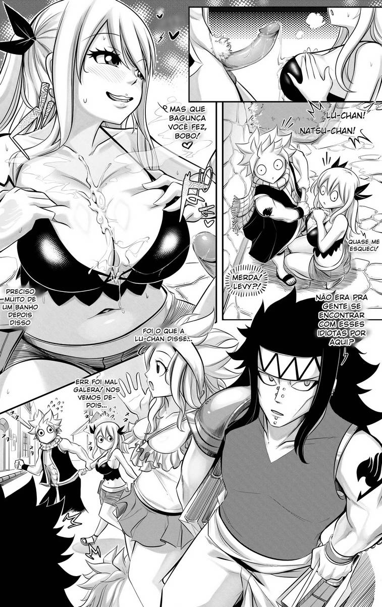 Fairy tail Hentai - Escapada em público de Natsu e Lucy