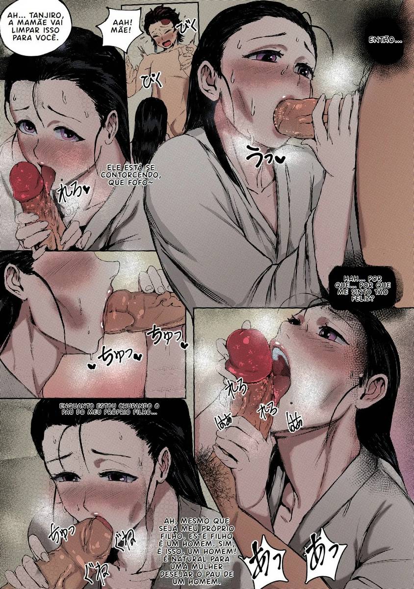 Kimetsu no Yaiba Hentai: Mãe e Eu Parte Inferior